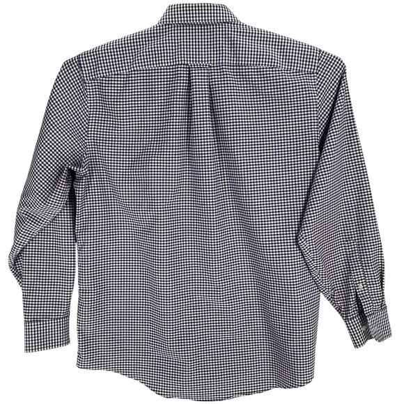 Stafford Men Dress Shirt Size 17 Purple White Checkered Button Up STAINS - Picture 3 of 8